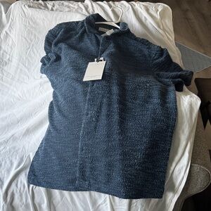 Ike Behar Navy Textured Shirt